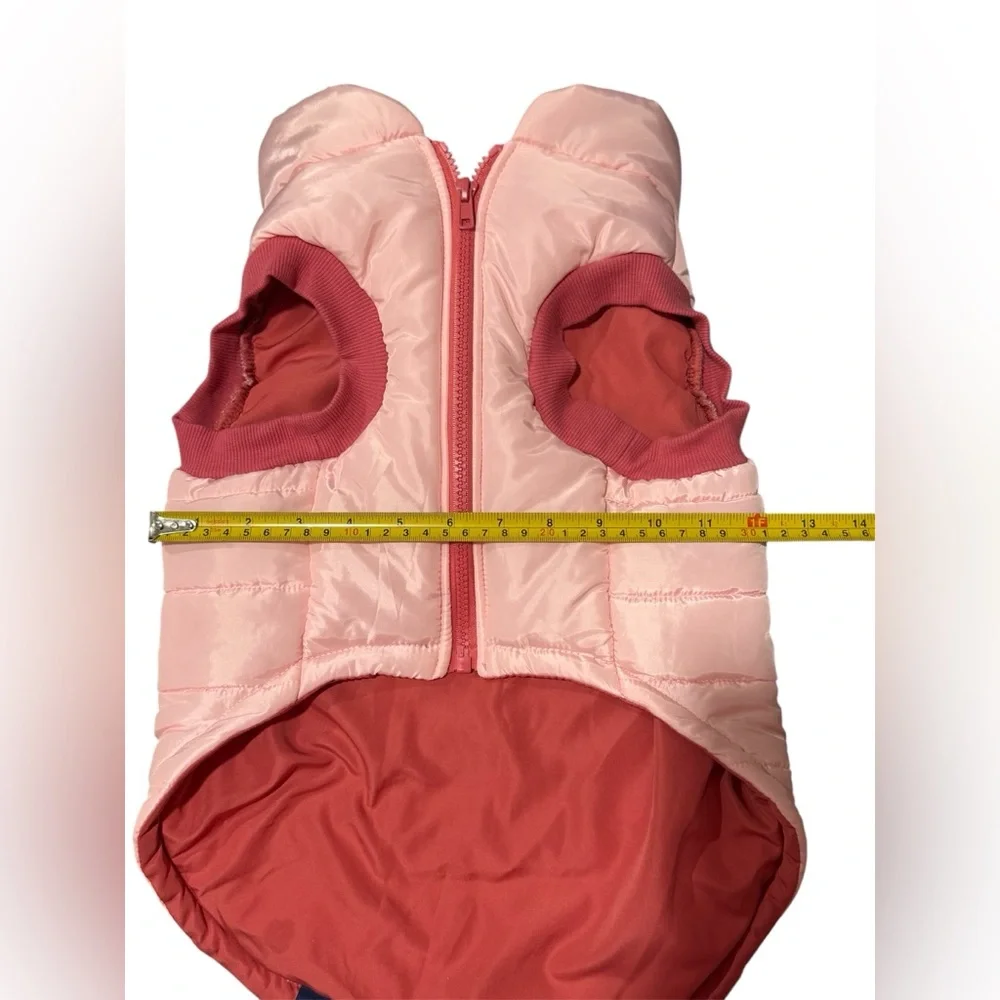 Gap Original Pink & Mauve‎ Logo Puffer Dog Jacket Coat Large 20-40#